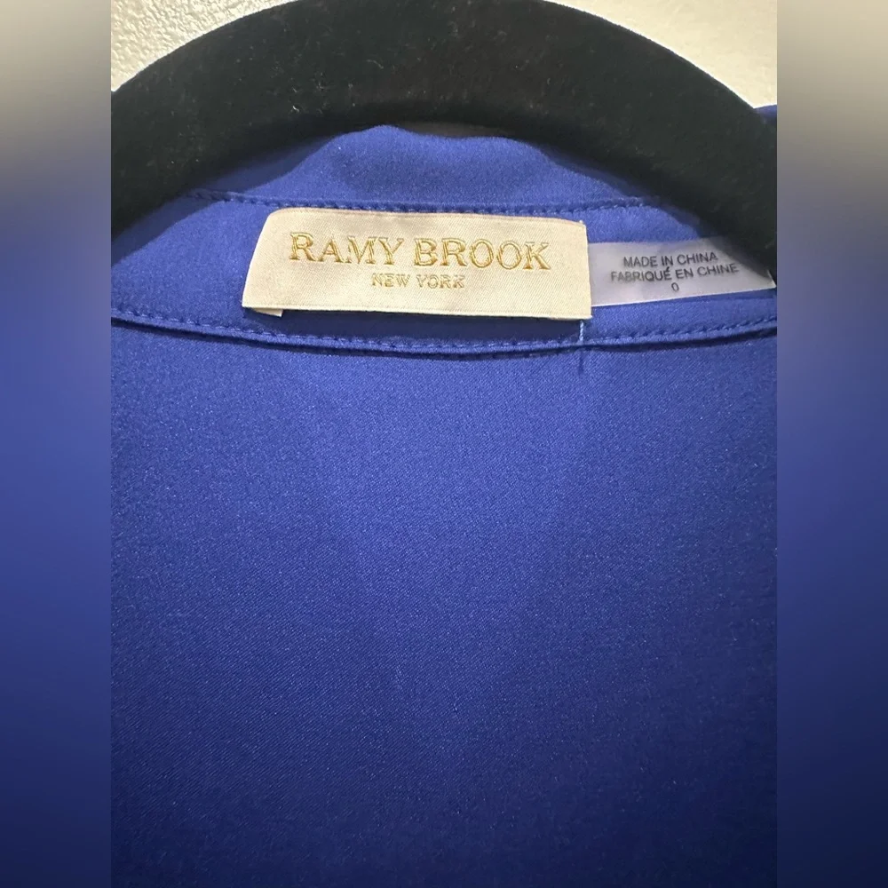 Ramy Brook Royal Blue Satin Mini Dress - Picture 4 of 5
